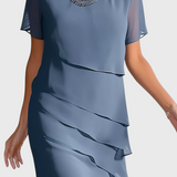 Mia Vestido de Gasa con Flecos