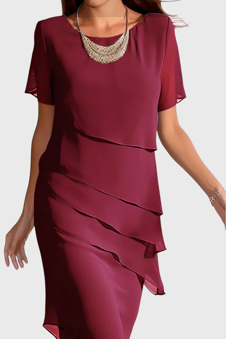 Mia Vestido de Gasa con Flecos