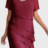 Mia Vestido de Gasa con Flecos