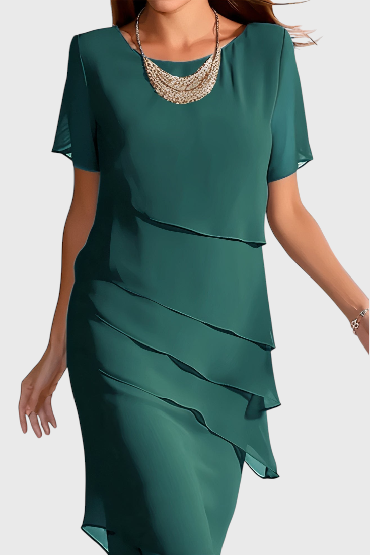 Mia Vestido de Gasa con Flecos