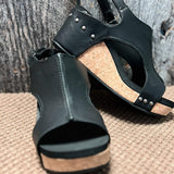 Nora® | Tulum Sandals Comfortable Open Toe Leather Wedges
