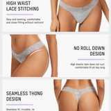 Tangas sin costuras con cintura baja y encaje (paquete de 3)