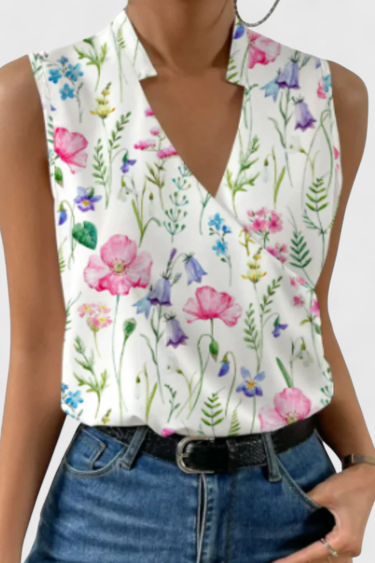 Yariela Top Suave de Verano con Escote en V