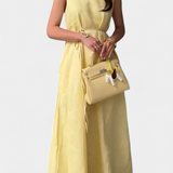 Rosetta Vestido Suave sin Mangas con Lazo Ajustable