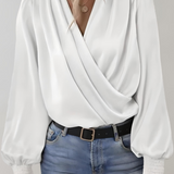 Quinn Blusa Elegante de Manga Larga con Escote en V