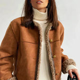Isabel - Chaqueta de piel de oveja abotonada