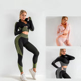 Conjunto de deporte sin costuras (3 piezas)