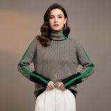 Pina - Jersey de cuello alto Herringbone Luxe