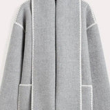 Abrigo con Bufanda de Flecos en Color Ciervo