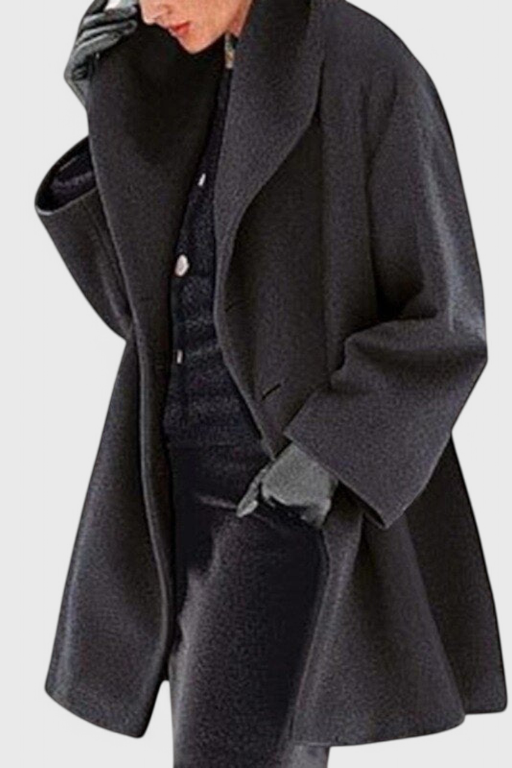 Abrigo Oversized de Mezcla de Lana Harper con Solapa Ancha