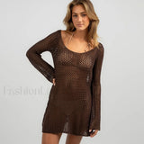 Salida de playa tipo camisa de manga larga