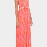 Prisca Vestido Maxi Plisado con Espalda Abierta y Cuello Halter