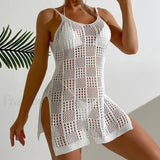 Salida de playa lisa texturizada de cuello redondo