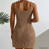 Salida de playa lisa texturizada de cuello redondo