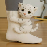 Tania – Calcetines blancos con estampado de tigre
